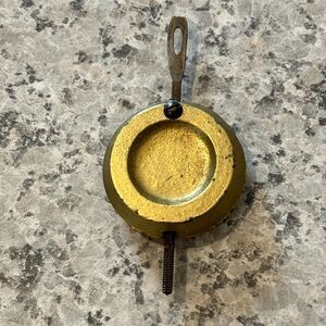 Vintage Gold Colored Clock Pendulum Bob 1 1/2 inches